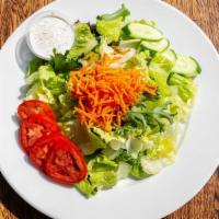 Green Salad · Vegetarian, gluten free. Gluten-free. Vegetarian. Romaine lettuce, spring green mix, tomato,...