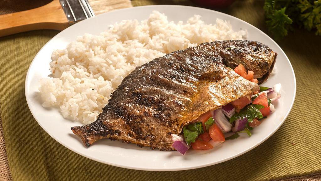 Grilled Pompano Combo · Combo comes with One (1) Freshly Grilled Pompano + (Steamed Rice) or (Bihon Noodles) or (Half Rice & Half Bihon). Each combo comes with a portion of our house special “Ensalada”
