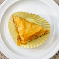 Baklava · Greek pastry with phyllo, chopped walnuts and honey.