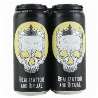 [4 Pack] Imprint/Electric -Realization & Ritual Dipa, 4 Pack - 16Oz Can (7.6% Abv) · - Hazy IPA hopped with Citra, Galaxy, Strata, and Vic Secret.