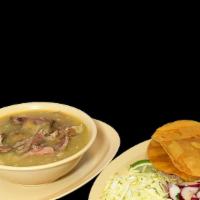 Pozole (Sat & Sun Only) · made with pork & includes side garnishments