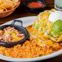 Special Dinner · bean tostada and a cheese enchilada