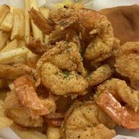 Jumbo Shrimp Plate · 10pcs. of Jumbo Shrimp cooked to perfection with a choice of 2 side, 1 cocktail sauce and a ...