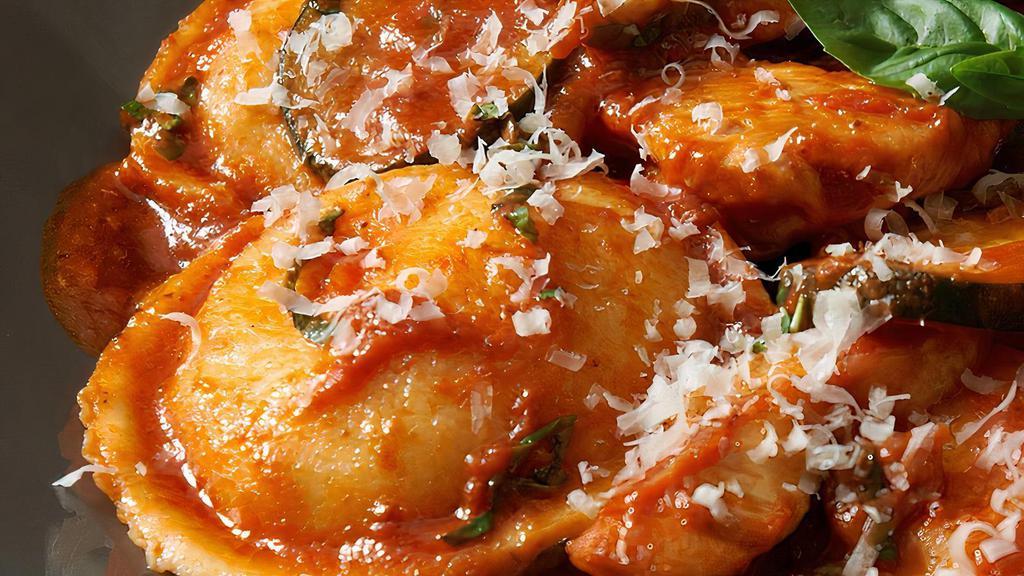 Cheese Ravioli · Cheese filled ravioli tossed in your choice of sauce.