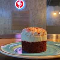 *Red Velvet Layer Cake · Single, cupcake size of goodness. Rich & indulgent red velvet cake with a creamy topping.