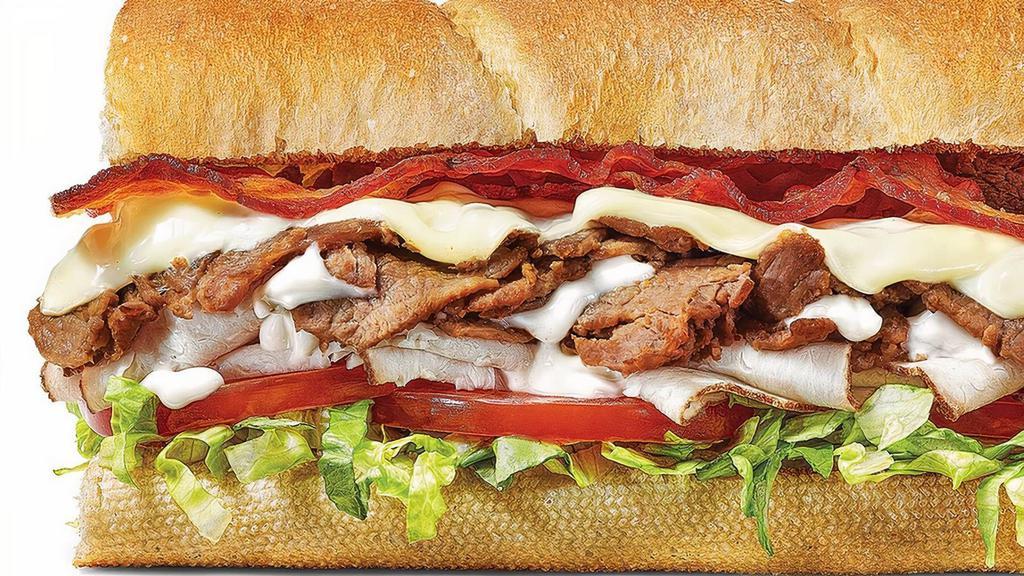 Steak Club · It’s a great time to be a meat lover. Our Steak Club brings together juicy steak, oven roasted turkey and hickory smoked bacon. Get it with cheese, lettuce and tomatoes on freshly baked Artisan Italian bread, and you’re golden.