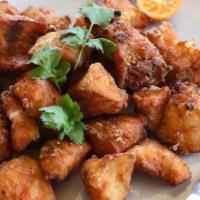 Fish Pakora · Fish cubes battered in gram flour, with special spices and chuttney