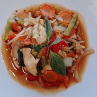 Thai Basil · With bell pepper, onion, carrot and basil.