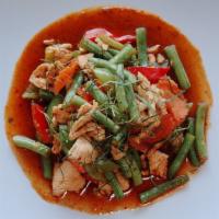 Green Bean · With carrot, bell pepper and green bean.