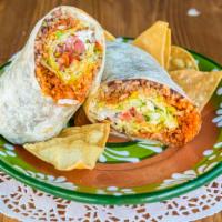 Burrito · Lettuce, pico de gallo, avocado, and sour cream with beans and rice.