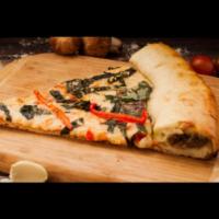 Slice Stuffed Crust · Favorite. The crust is stuffed with mush cheese & garlic, basil, red peppers & garlic on top.