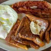 3 French Toast, 3 Eggs, 4 Sausage · 