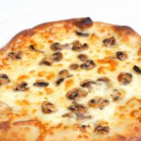 Truffle Mushroom Pizza · mushrooms, white truffle oil, alfredo sauce