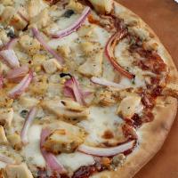 Bbq Blowout - 10 Inch* · BBQ sauce, Mozzarella cheese, chicken, red onions, and Gorgonzola cheese crumbles - 10 inch