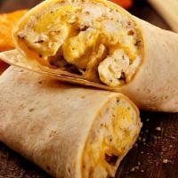 Egg And Cheese Burrito · Flour tortilla with a savory filling.
