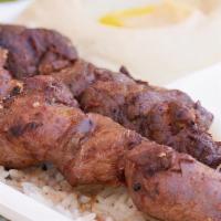 Shish Kabob Skewers · Marinated Steak fillet mignon skewers grilled to perfection.