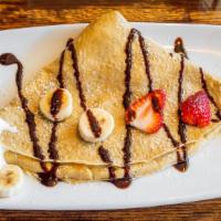 Paris Crepe  · Nutella (hazelnut chocolate spread), strawberries, banana, chocolate and whipped cream