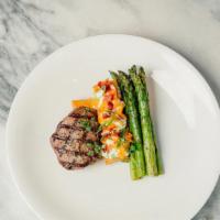 Joey Classic Filet Mignon · 7oz filet mignon featuring our famous fully loaded crispy mashed potatoes and asparagus