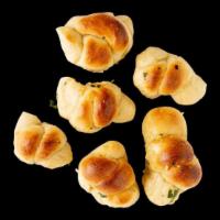 Garlic Knots X6 · Freshly Baked Knots, Extra Virgin Olive Oil, Garlic, Parsley.. Comes with Marinara Sauce.
