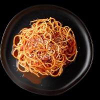 Spaghetti · Imported Spaghetti with your choice of Homemade Marinara or Meat Sauce. Comes with fresh bak...