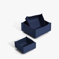 Minimalist Storage Box Set In Navy · Our set of three vegan leather storage boxes are perfect for holding small items anywhere in...