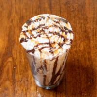 The Naughty Blend · 2 shots of Espresso with Milk, Hazelnut, Chocolate & Caramel: Blended and Topped with Whippe...