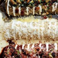 Enchiladas Trio · 3 Sauces Enchiladas [ Red/ Mole/Verde} 1 of each, (choice of chicken OR cheese) Served with ...