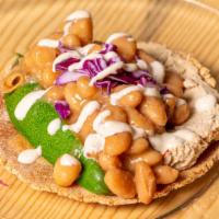 Street Tacos (2) · Cassava flour tortillas, cashew cheese, avocado, Peruvian beans, red cabbage, fresh pico de ...