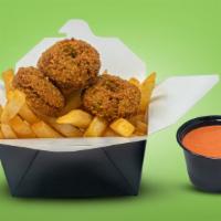 Falafel Box · Fries topped with Falafel and special sauce.