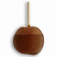 Milk Chocolate Apple · Caramel-covered granny smith apple dipped in milk chocolate.