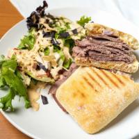 Roast Beef Sandwich · Roast beef, swiss cheese, onions, and chipotle mayo on a la baccia bread.