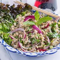 Larb · With mint leaves, onions and cilantro. in a chili-lime dressing and fish sauce.. Your choice...