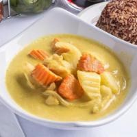 Yellow Curry (L) · Potatoes, onions and carrots simmered in. mild yellow curry and coconut milk