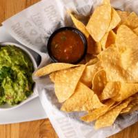 Guacamole & Chips · Corn Tortilla Chips- Mexican Salsa