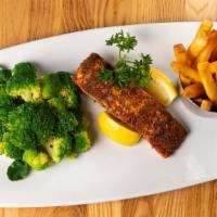 Blackened Fresh Atlantic Salmon · Choice of side – Fresh Vegetable