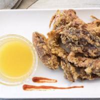 Soft Shell Crab (2) · Lightly battered, flash-fried, served with lime chili sauce