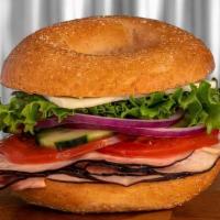 Black Forest Ham (Cold) · Thinly sliced black forest ham served with tomato, cucumber, onion, lettuce, jack cheese on ...