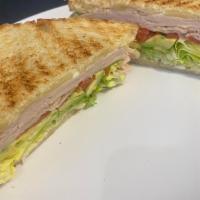 Turkey Avocado · Sourdough, Turkey, Swiss Cheese, Avocado, Lettuce, Tomato, Mayo