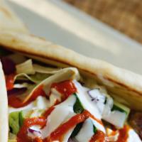 Mix Gyro · All gyros come with lettuce tomato onions cucumber white sauce and hot sauce.