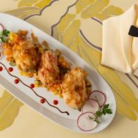 Sweet Stuffed Peppers · Gluten free. Sweet peppers stuffed with a delicious blend of crab, cream cheese, ponzu, mang...
