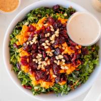 Kale Salad · Kale, cranberries, pine nuts, sweet potatoes with vinaigrette dressing.