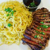 Steak & Garlic Noodles · Please state how you'd like your meat cooked: rare medium-rare medium or well-done.