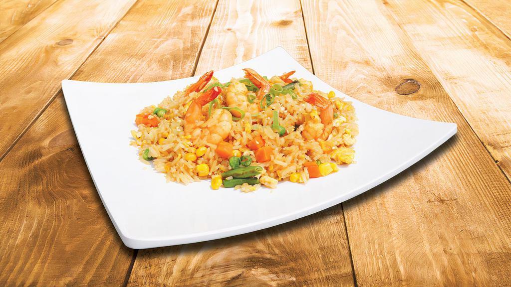 Fried Rice: Shrimps · Carrots, corns, peas, green bean, lima bean, onions.