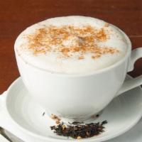 Golden Fairy Dust Latte · chai tea, gingerbread, organic soy milk, cinnamon