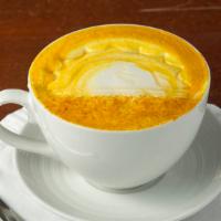 Sunshine Latte · turmeric, ayurvedic spices, organic almond milk, honey