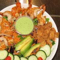 Jumbo Shrimp  Salad - Tempura · 