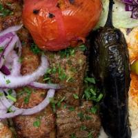 Supreme Platter Kabob (Meat Lovers Plate) · Beef lule, chicken lule, chicken kabob and beef kabob. Served with rice, salad, onions hummu...