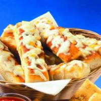 Cheesy Breadsticks (8) · (130-1040 cal). Topped with mozzarella. Served with zesty marinara, ranch or garlic butter d...