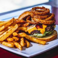 Bacon Cheese Burger · 1/2 pound cattleman's Selection fresh Pattie , smoked bacon, American cheese, lettuce, onion...