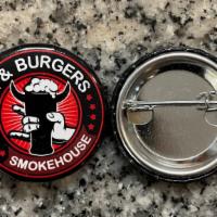 Bbq & Burgers Pin · Our signature pin with the logo colors...